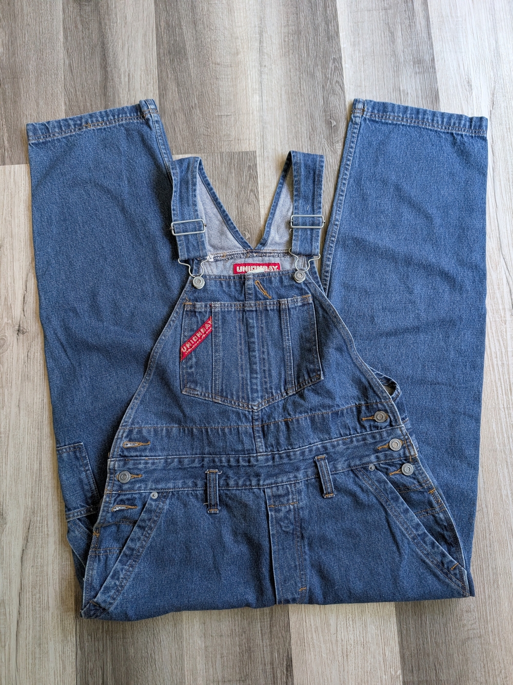 UNIONBAY Blue Denim Relaxed Overalls